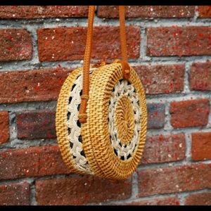 Handmade Ata Reed Round Crossbody